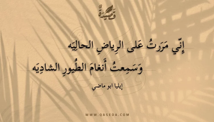 قصيدة إني مررت على الرياض الحاليه