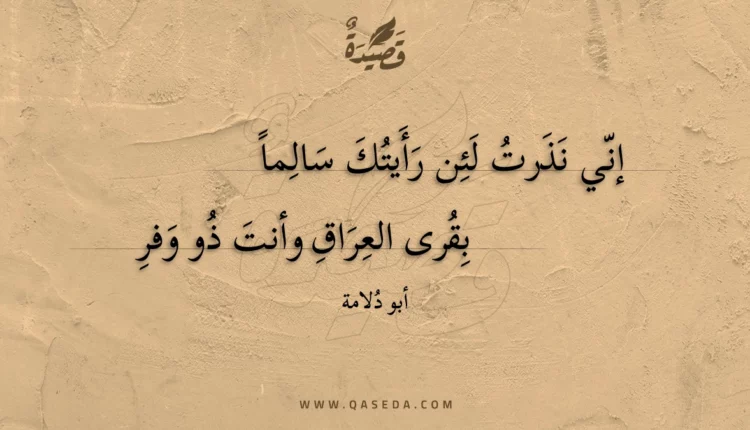 قصيدة إني نذرت لئن رأيتك سالما