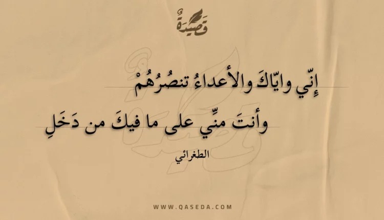 قصيدة إني واياك والأعداء تنصرهم