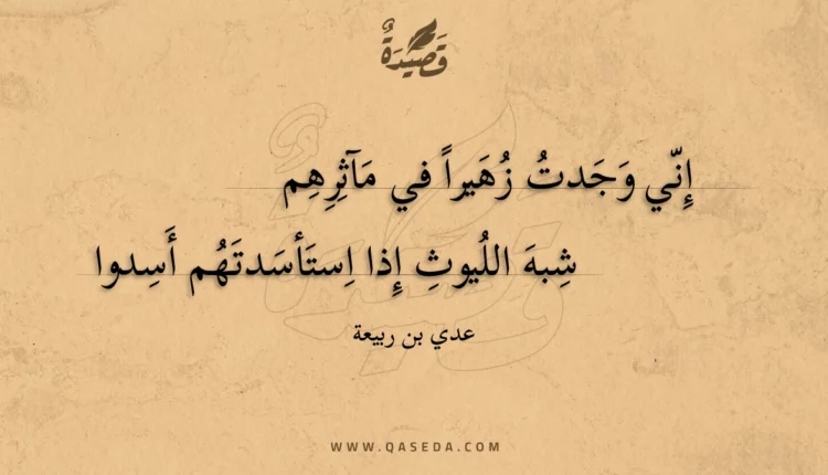 قصيدة إني وجدت زهيراً في مآثرهم