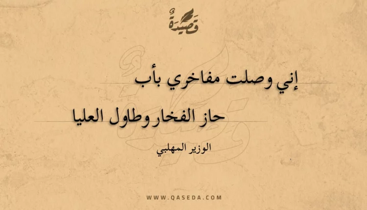 قصيدة إني وصلت مفاخري بأب