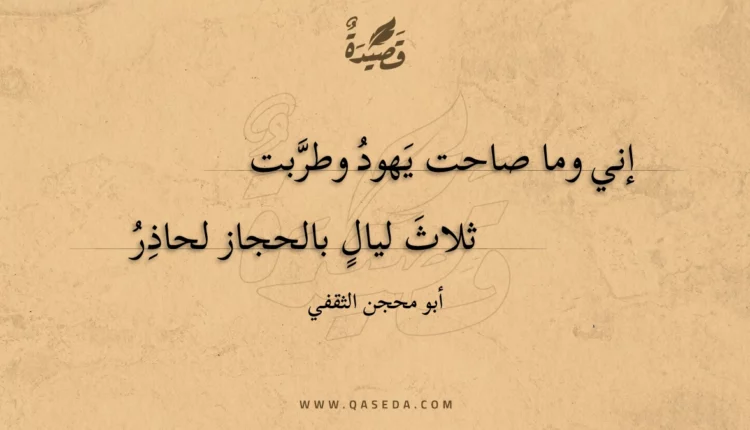 قصيدة إني وما صاحت يهود وطربت