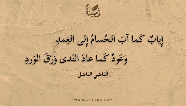 قصيدة إياب كما آب الحسام إلى الغمد