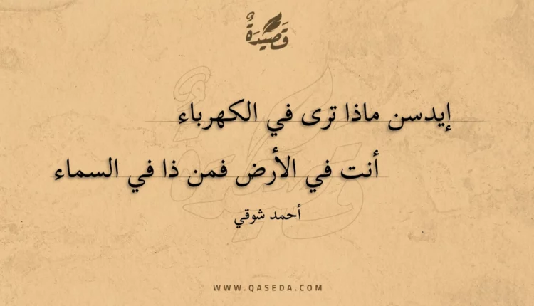 قصيدة إيدسن ماذا ترى في الكهرباء