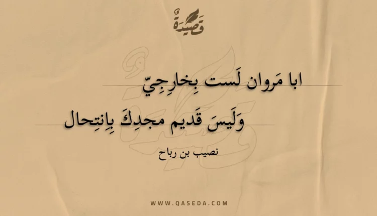 قصيدة ابا مروان لست بخارجي