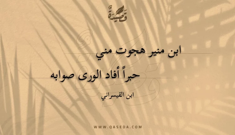 قصيدة ابن منير هجوت مني