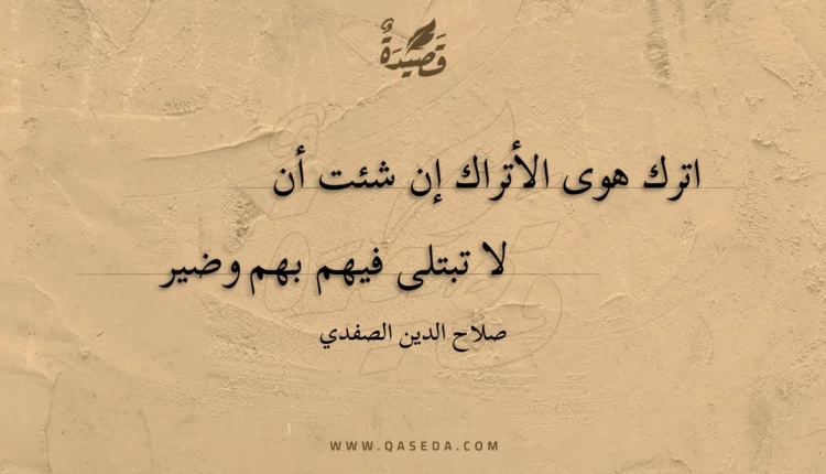 قصيدة اترك هوى الأتراك إن شئت أن