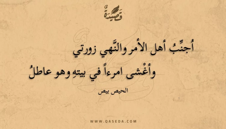 قصيدة اجنب أهل الأمر والنهي زورتي