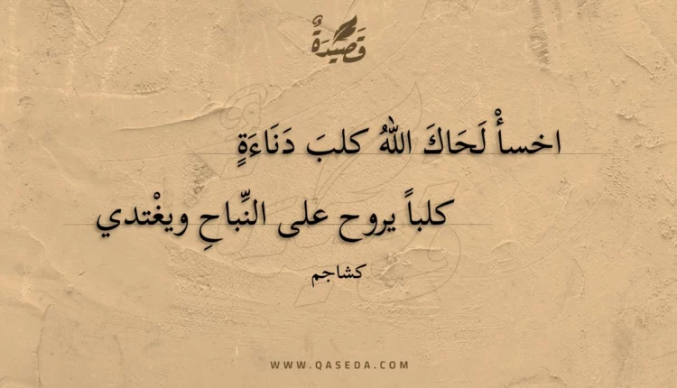 قصيدة اخسأ لحاك الله كلب دناءة
