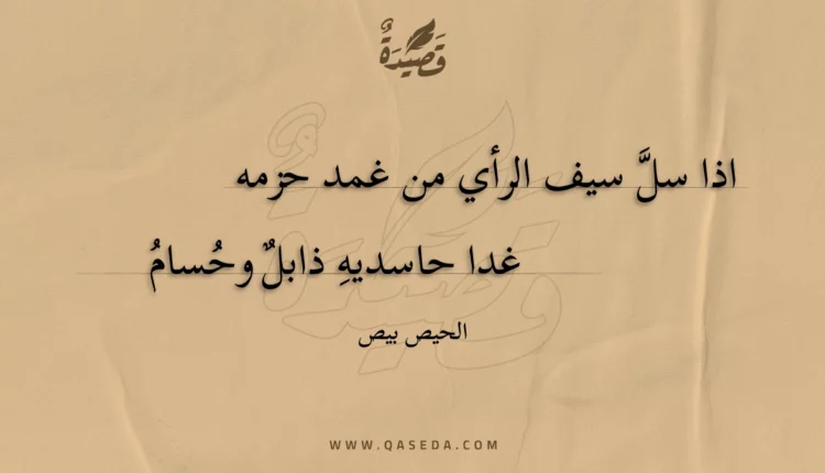 قصيدة اذا سل سيف الرأي من غمد حزمه