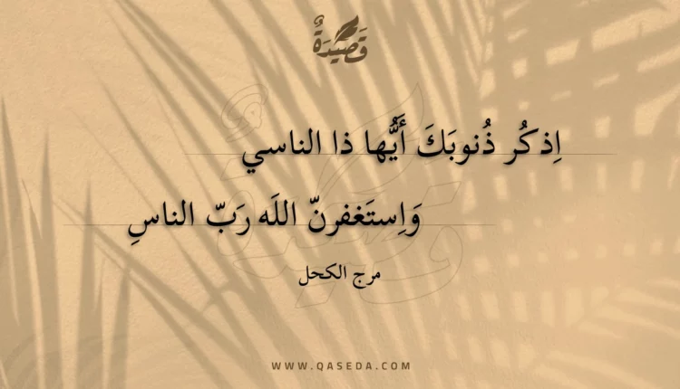 قصيدة اذكر ذنوبك أيها ذا الناسي