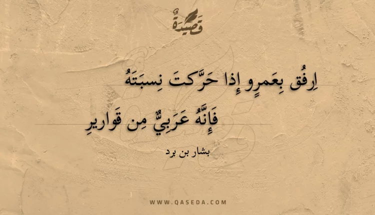 قصيدة ارفق بعمرو إذا حركت نسبته