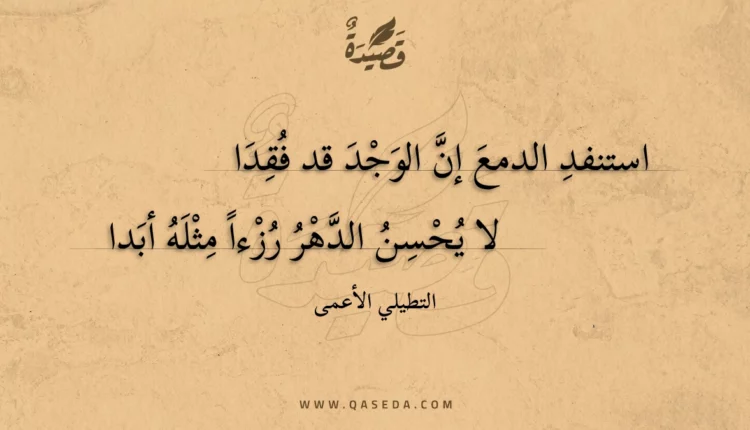قصيدة استنفد الدمع إن الوجد قد فقدا