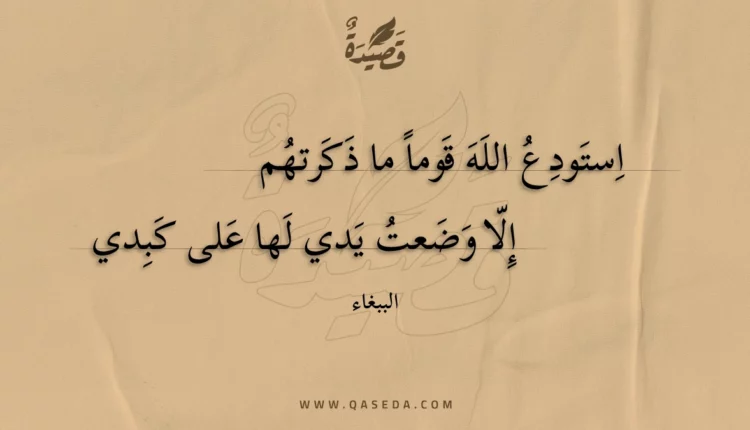 قصيدة استودع الله قوما ما ذكرتهم