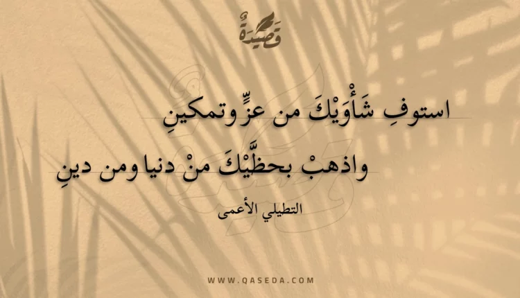 قصيدة استوف شأويك من عز وتمكين