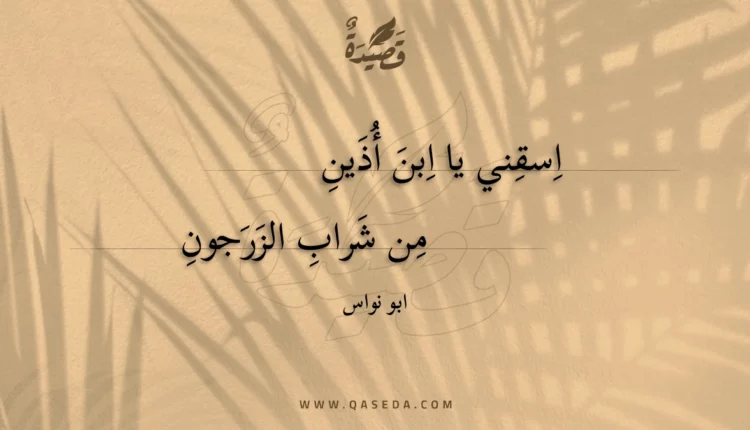 قصيدة اسقني يا ابن أذين