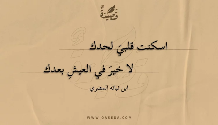 قصيدة اسكنت قلبي لحدك