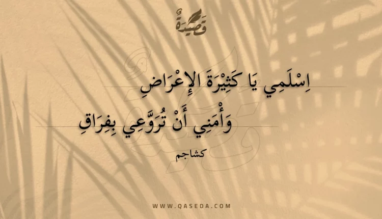 قصيدة اسلمي يا كثيرة الإعراض