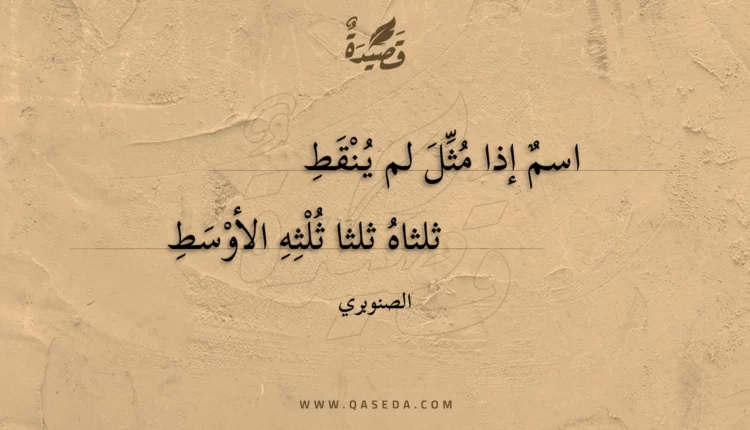 قصيدة اسم إذا مثل لم ينقط