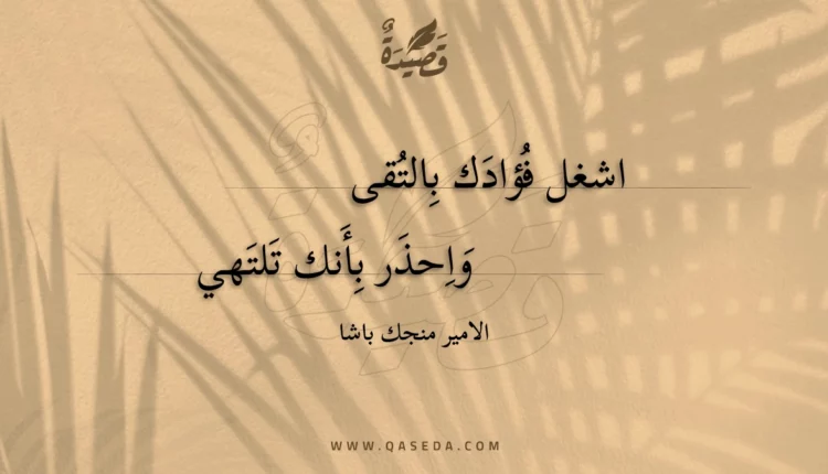 قصيدة اشغل فؤادك بالتقى