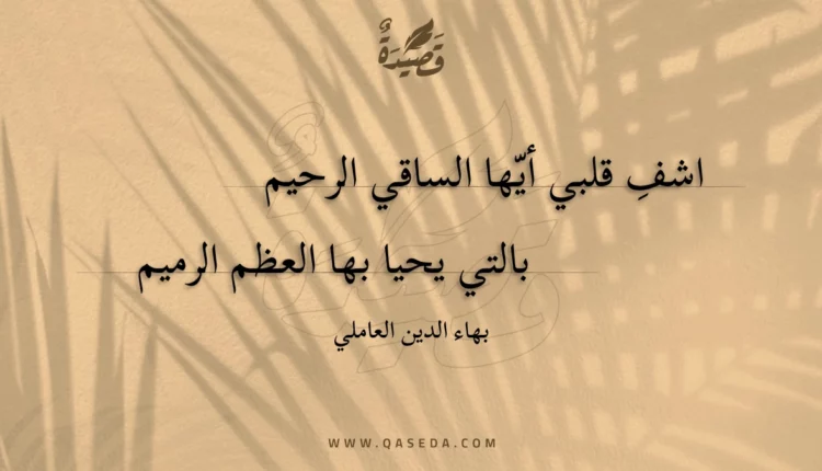 قصيدة اشف قلبي أيها الساقي الرحيم