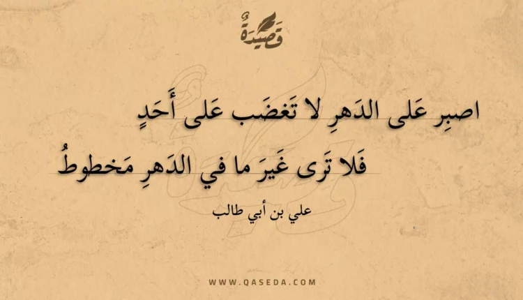 قصيدة اصبر على الدهر لا تغضب على أحد