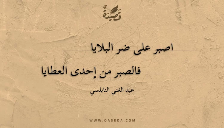 قصيدة اصبر على ضر البلايا