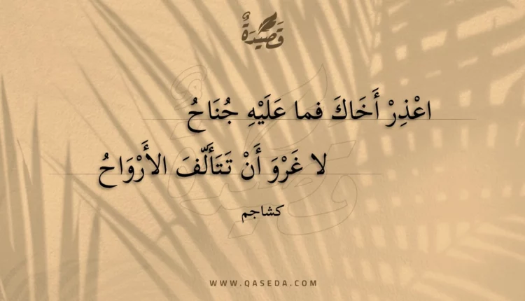 قصيدة اعذر أخاك فما عليه جناح