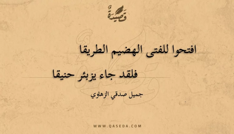 قصيدة افتحوا للفتى الهضيم الطريقا