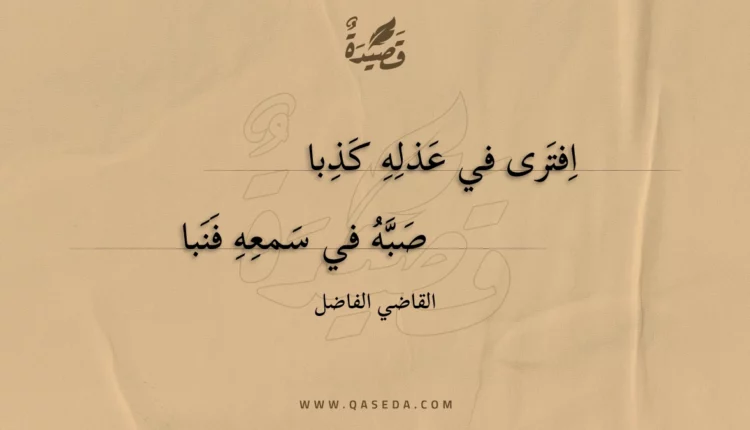 قصيدة افترى في عذله كذبا