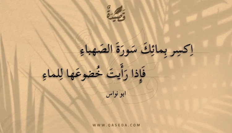 قصيدة اكسر بمائك سورة الصهباء
