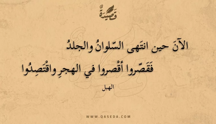 قصيدة الآن حين انتهى السلوان والجلد