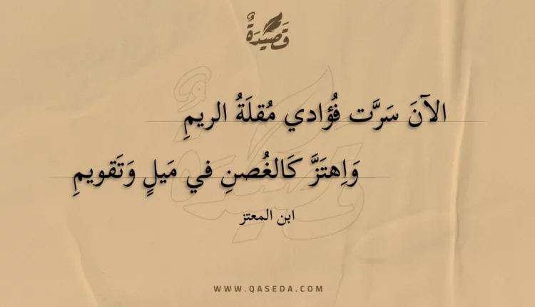 قصيدة الآن سرت فؤادي مقلة الريم