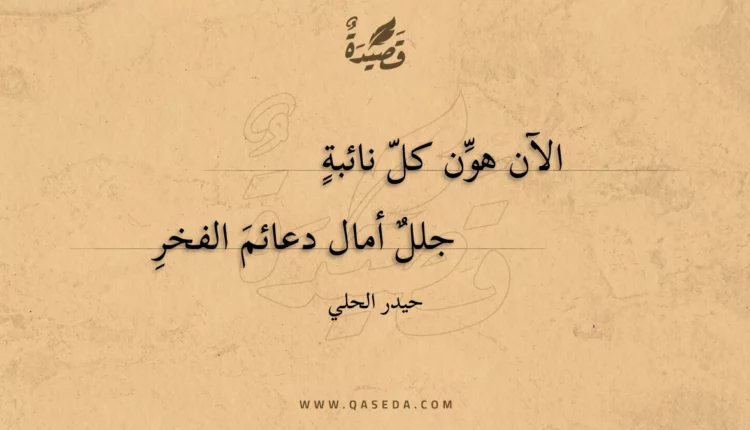 قصيدة الآن هون كل نائبة