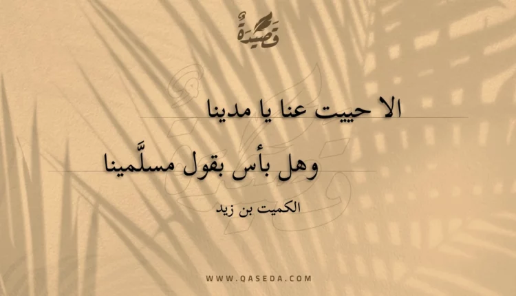 قصيدة الا حييت عنا يا مدينا