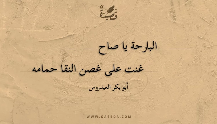 قصيدة البارحة يا صاح