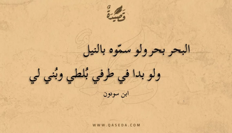 قصيدة البحر بحر ولو سموه بالنيل