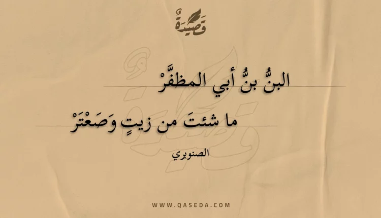 قصيدة البن بن أبي المظفر