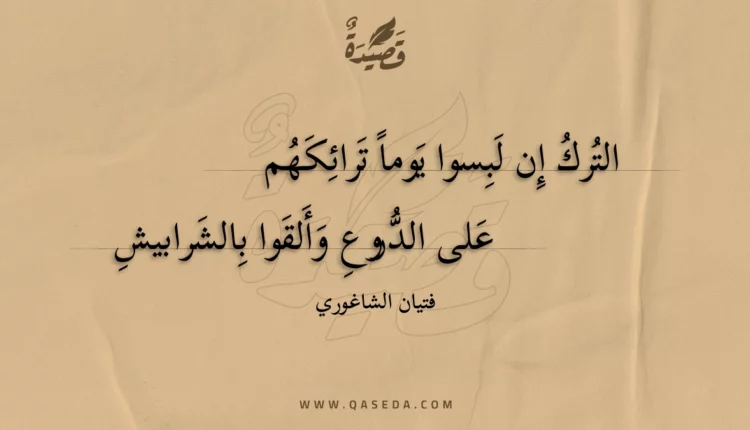 قصيدة الترك إن لبسوا يوما ترائكهم