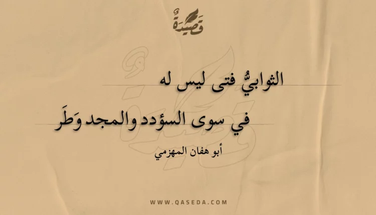 قصيدة الثوابي فتى ليس له