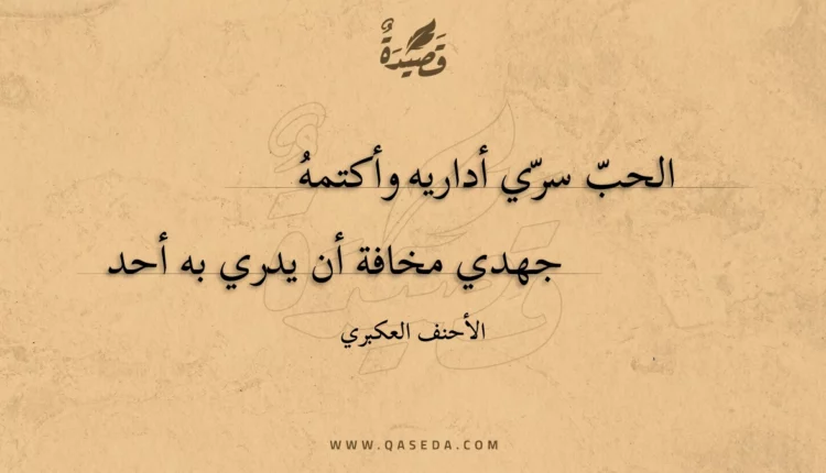 قصيدة الحب سري أداريه وأكتمه