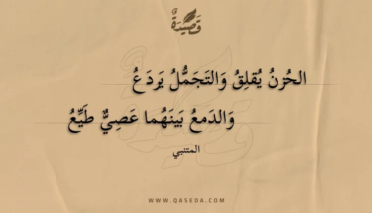 قصيدة الحزن يقلق والتجمل يردع