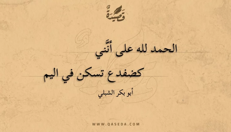قصيدة الحمد لله على أنني