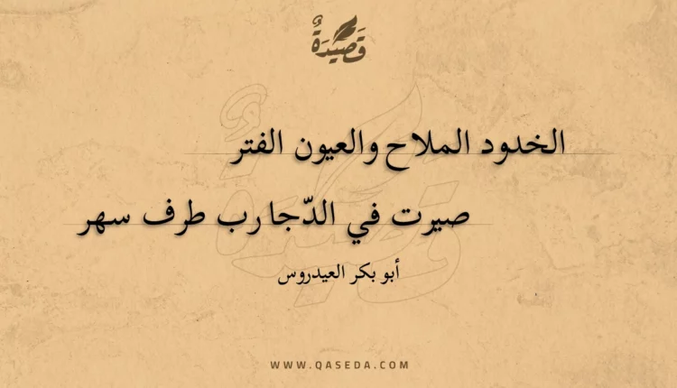 قصيدة الخدود الملاح والعيون الفتر