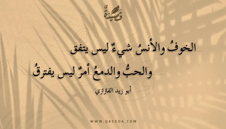قصيدة الخوف والأنس شيء ليس يتفق