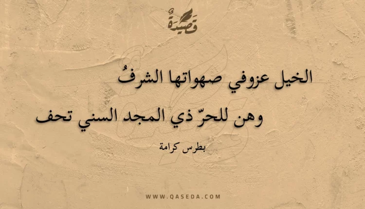 قصيدة الخيل عزوفي صهواتها الشرف