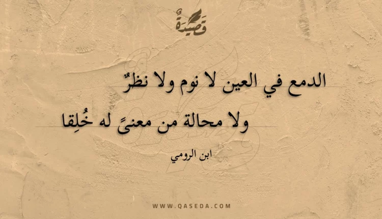 قصيدة الدمع في العين لا نوم ولا نظر