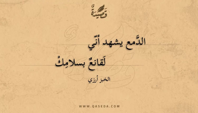 قصيدة الدمع يشهد أني