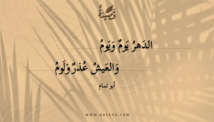 قصيدة الدهر يوم ويوم