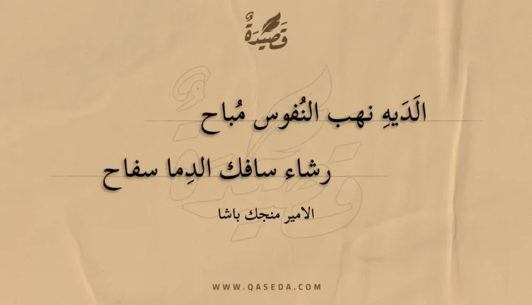 قصيدة الديه نهب النفوس مباح